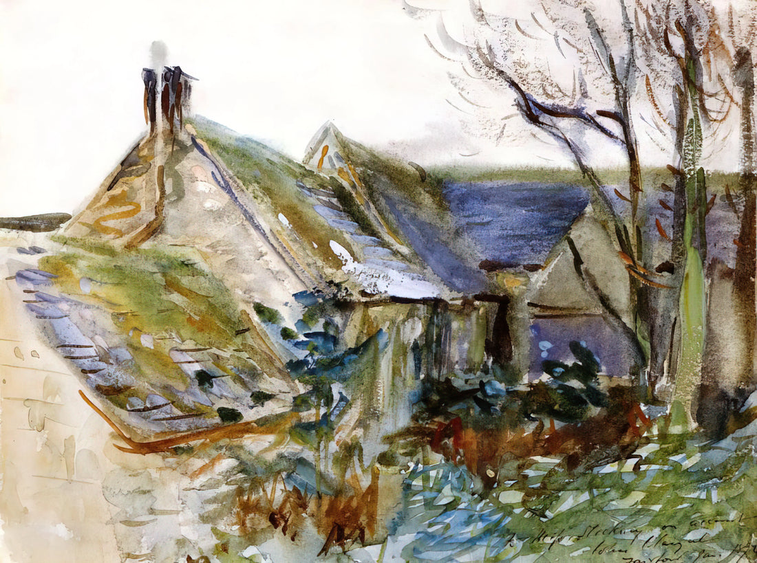 John Singer Sargent Pomegranates: A Master's Study in Still Life and Symbolism - Cottage at Fairford, Gloucestershire by John Singer Sargent
