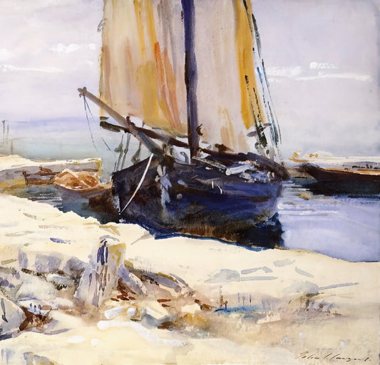 John Singer Sargent Watercolor: The Master's Fluid Brilliance in Pigment and Light - Above Lake Garda at San Vigilio by John Singer Sargent