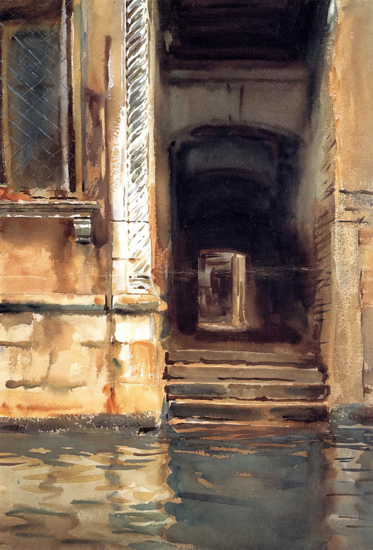 John Singer Sargent Watercolor: The Master's Intimate Brilliance - Venetian Doorway by John Singer Sargent