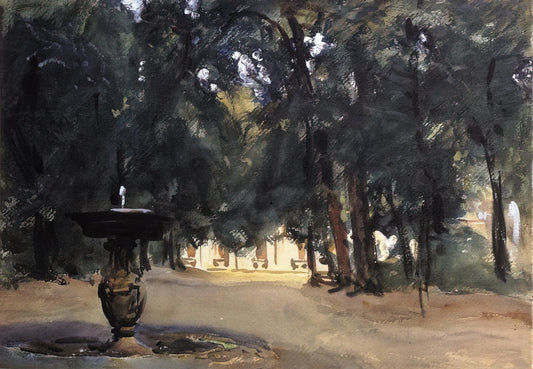 John Singer Sargent: The Master of Portraiture and the Modern Gaze - Villa Torlonia Fountain by John Singer Sargent