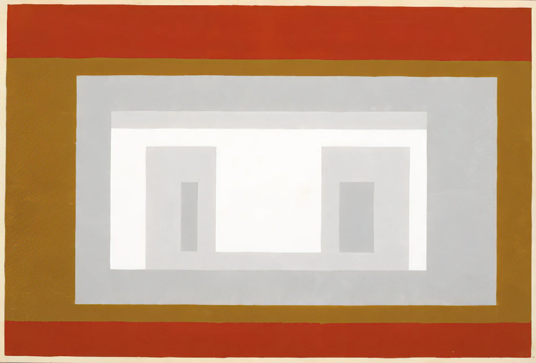 Josef Albers Art Work: Exploring the Master of Color Theory and Geometric Abstraction - VARIANT ADOBE SETTLED 1954 by Josef Albers