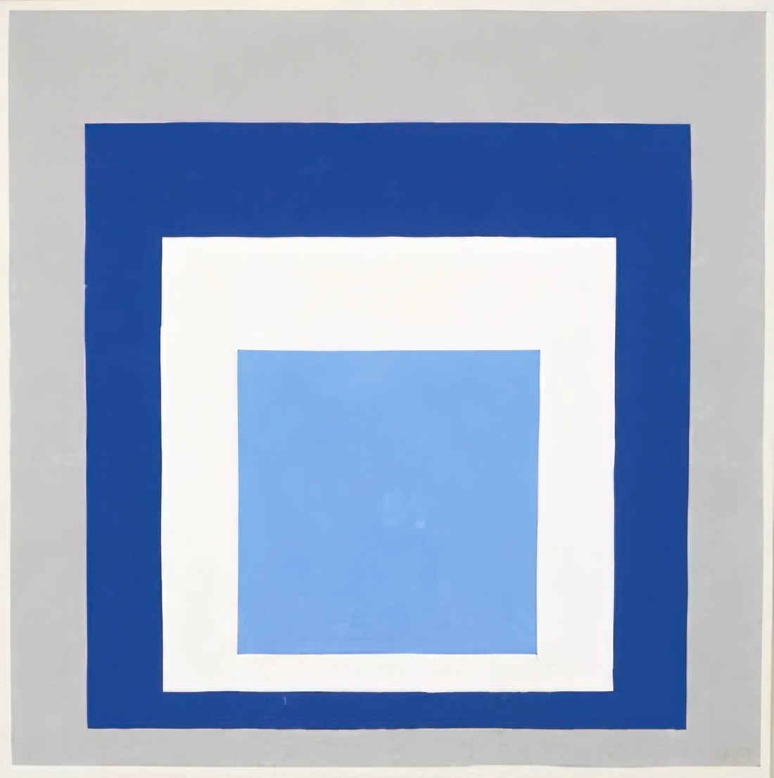 Josef Albers Homage to the Square Prints: A Collector's Guide to Color Theory Masterpieces - HOMAGE TO THE SQUARE BLUE WHITE GREY 1951 by Josef Albers