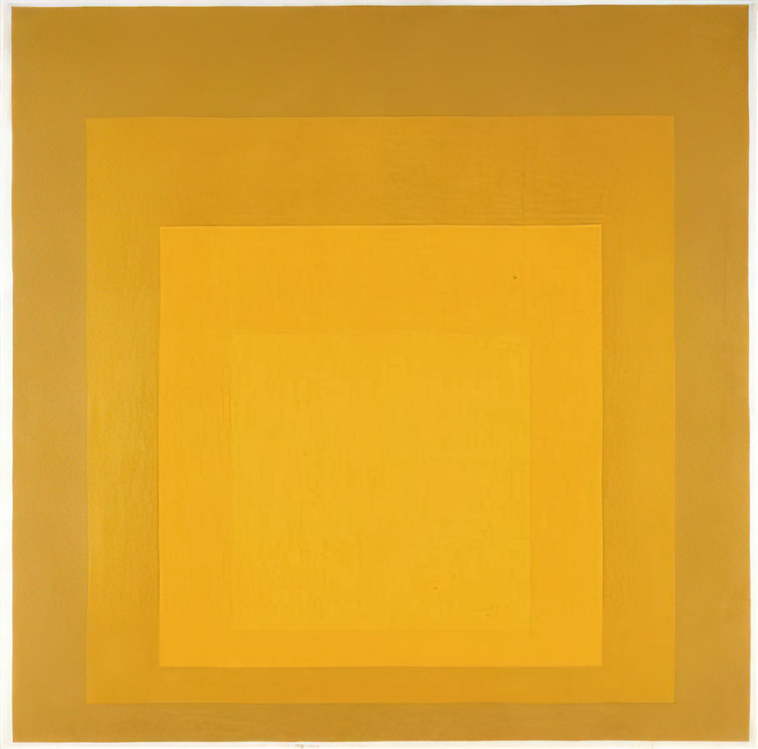 Josef Albers Serigraph: A Master's Exploration of Color and Form in Printmaking - STUDY FOR HOMAGE TO THE SQUARE DEPARTING IN YELLOW 1964 by Josef Albers