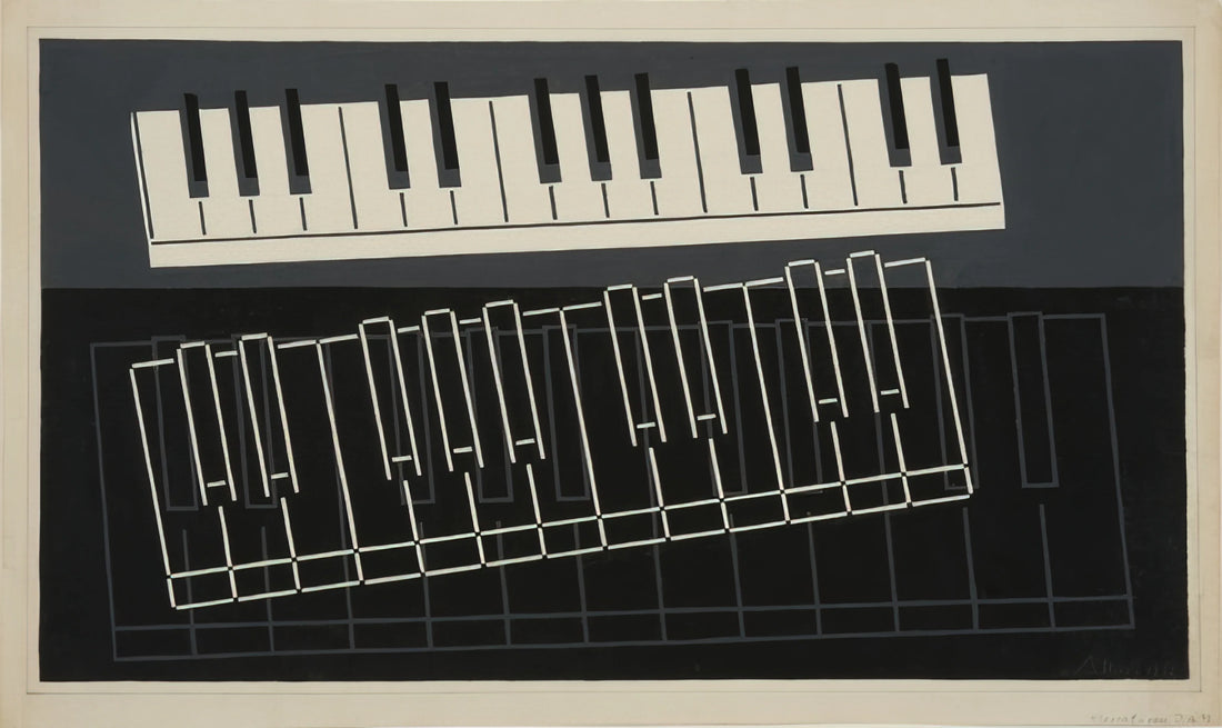 Josef Albers Silkscreen: The Master of Color Theory and Print Innovation - PIANO KEYS 1932 by Josef Albers
