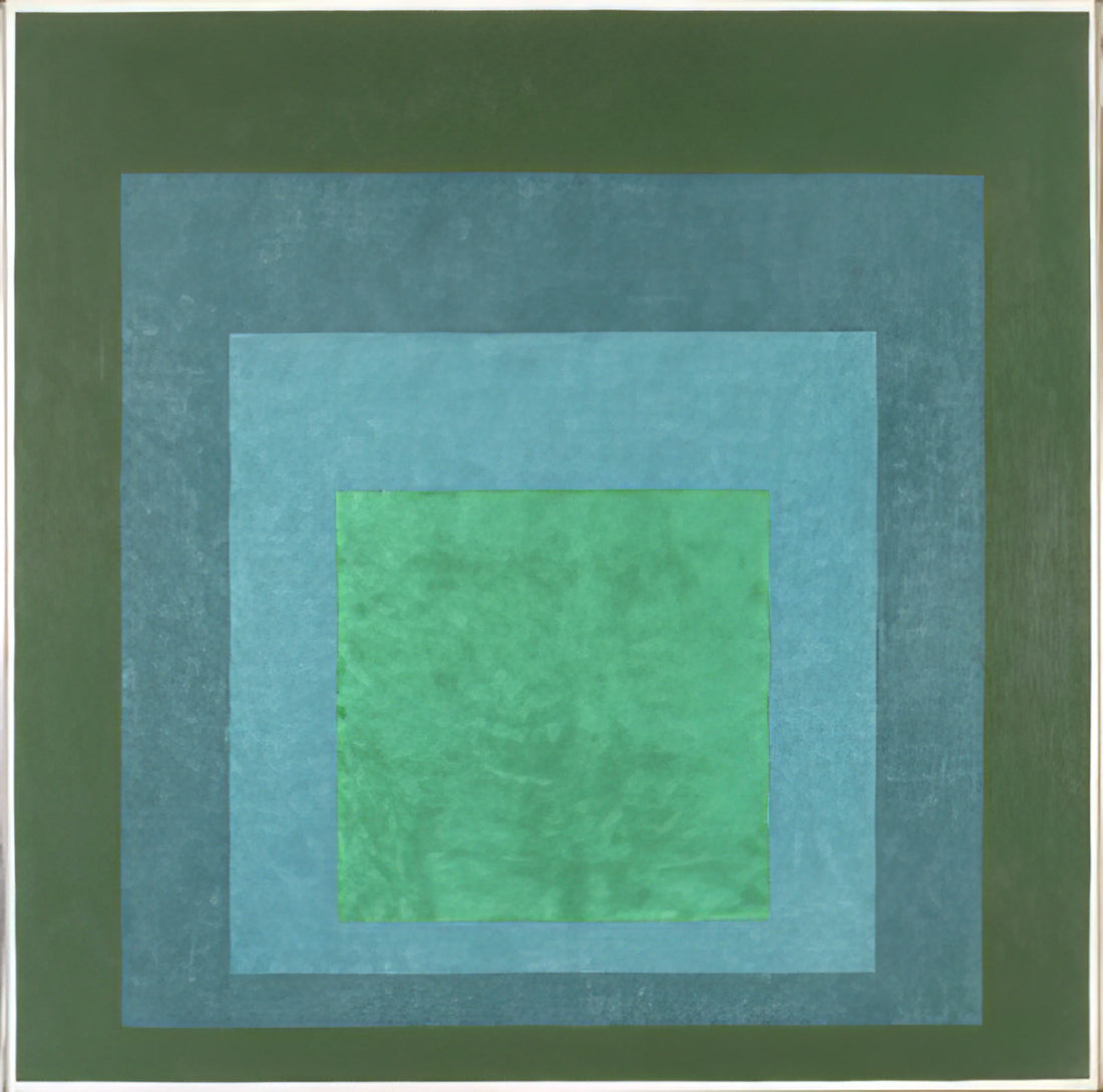 Josef Albers' Formulation Articulation 1972: A Masterpiece of Color Theory and Geometric Abstraction - STUDY FOR HOMAGE TO THE SQUARE TERRASSED FOLIAGE 1960 by Josef Albers