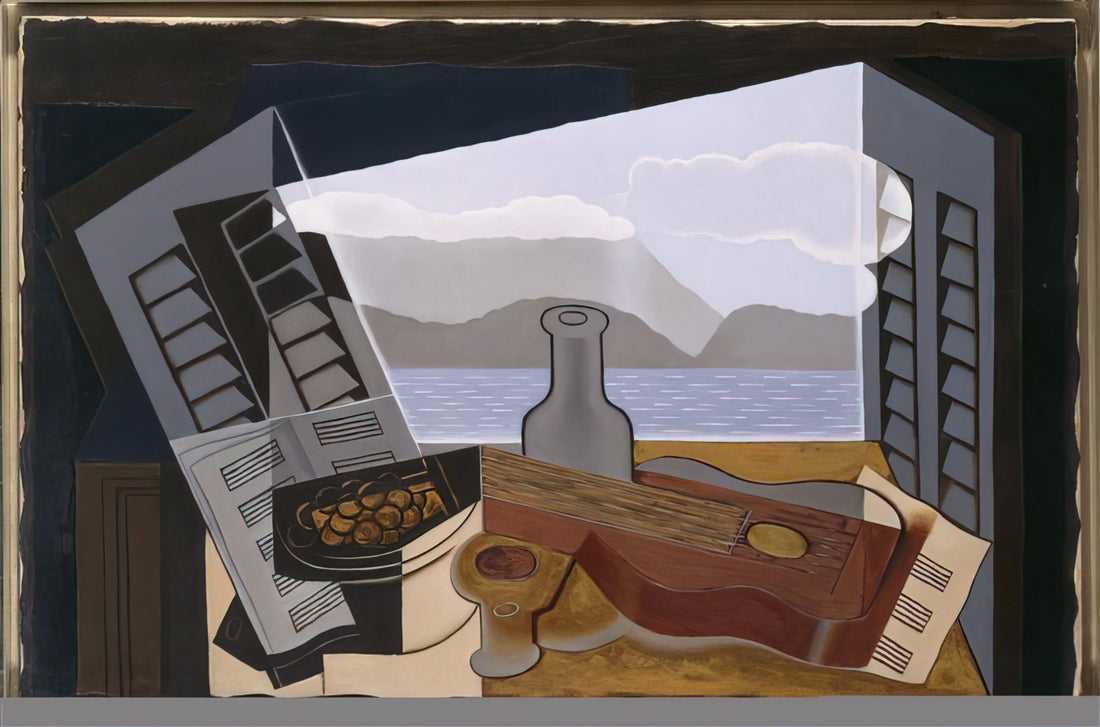 Juan Gris Guitar Painting: A Cubist Masterpiece of Form and Harmony - THE OPEN WINDOW 1921 by Juan Gris