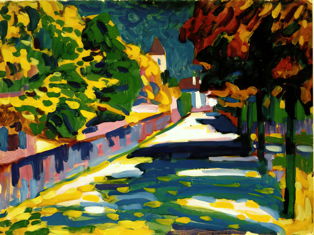 Kandinsky Composition 7: A Symphony of Color and Form in Abstract Art - AUTUMN IN BAVARIA 1908 by Wassily Kandinsky