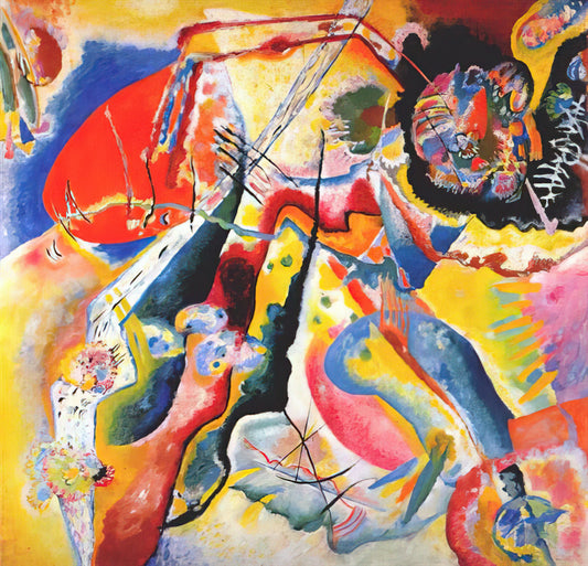 Kandinsky Winter: Exploring the Abstract Master's Frosty Vision - PAINTING WITH RED SPOT 1914 by Wassily Kandinsky