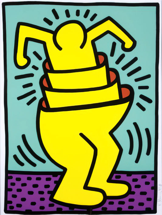 Keith Haring Couple: The Symbolism of Love and Unity in the Artist's Iconic Work - UNTITLED 1989 by Keith Haring