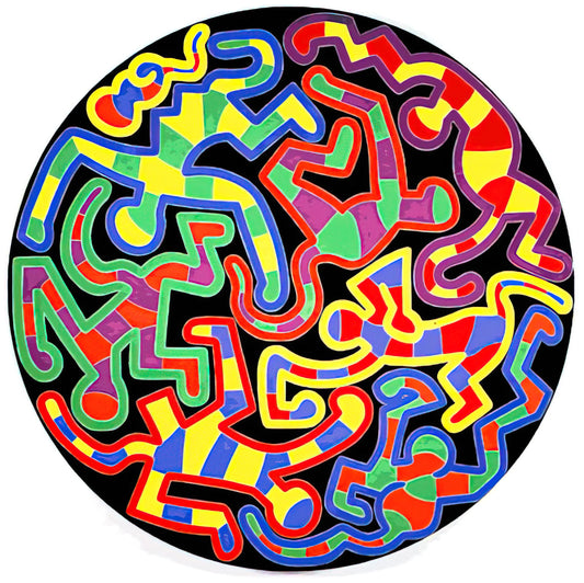 Keith Haring Family Print: A Symbol of Love, Unity, and Artistic Legacy - MONKEY PUZZLE 1988 by Keith Haring