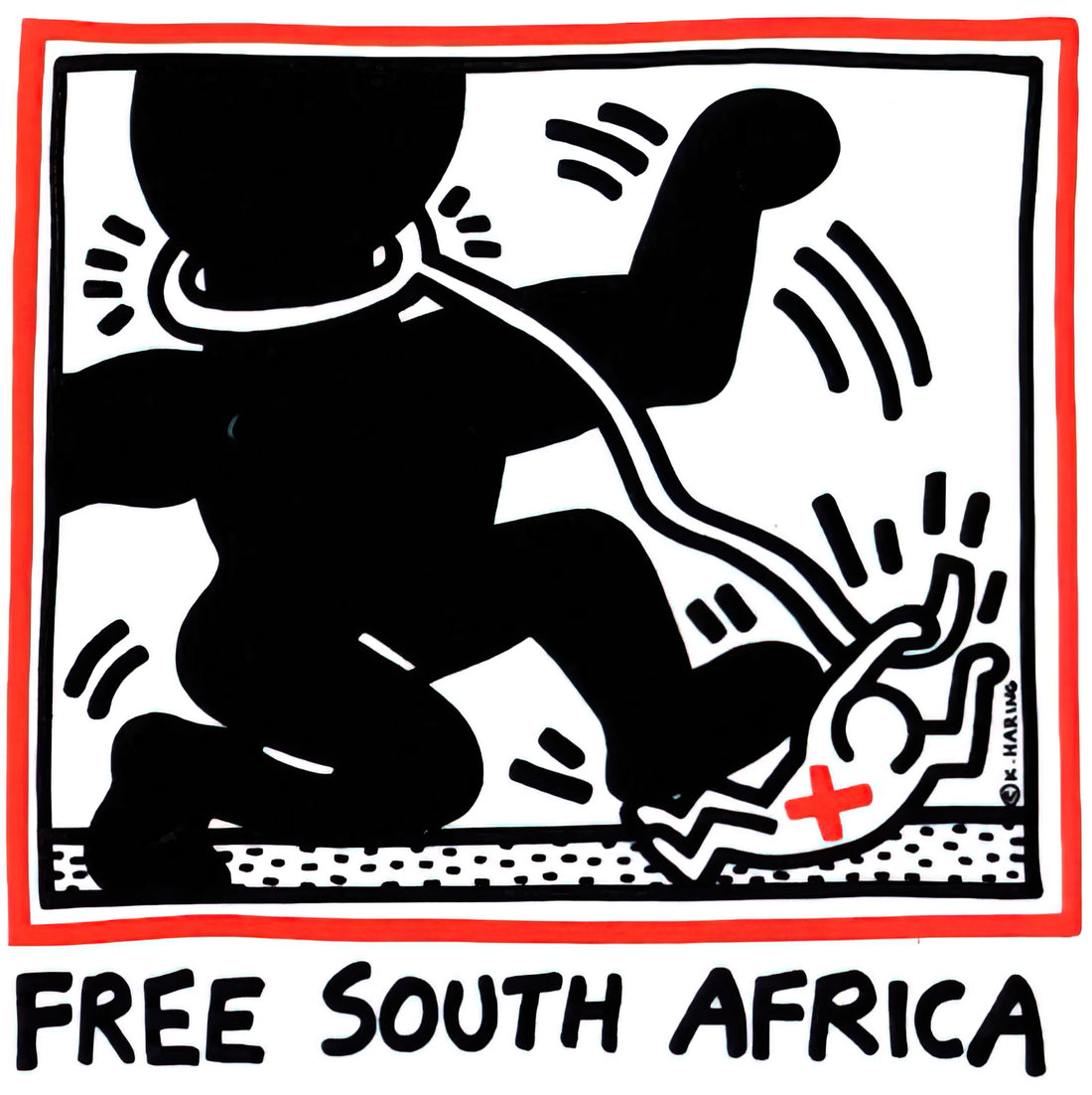 Keith Haring Framed Prints: A Collector's Guide to Iconic Pop Art - FREE SOUTH AFRICA 1985 by Keith Haring