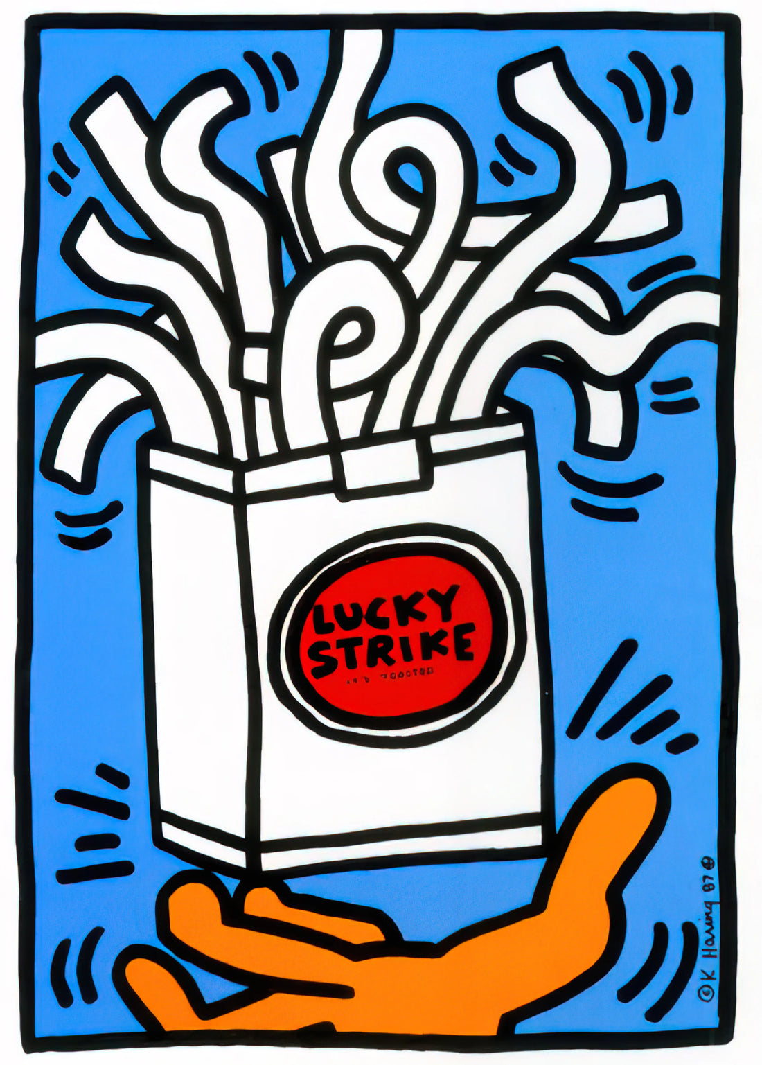 Keith Haring Prints: A Collector's Guide to Iconic Pop Art & Street Art Legacy - LUCKY STRIKE 1987 by Keith Haring