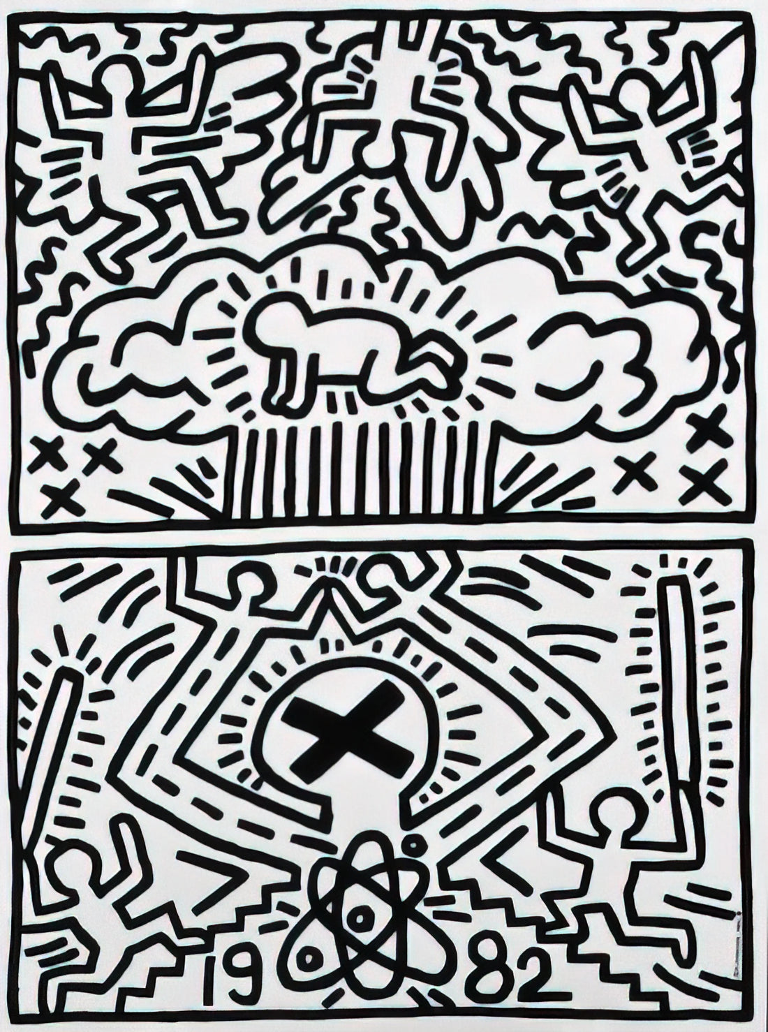 Keith Haring's Statue of Liberty: A Pop Art Icon Reimagined - ANTI NUCLEAR RALLY 1982 by Keith Haring