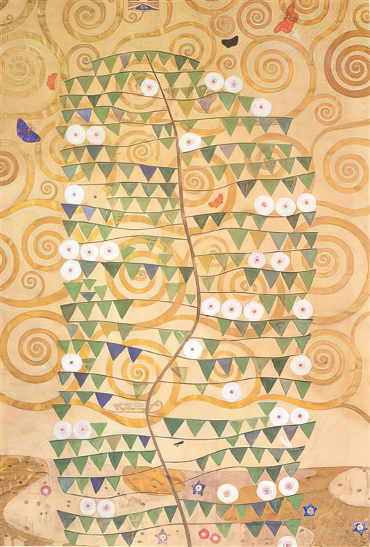 Klimt Birch Forest Print: Exploring Gustav Klimt's Enchanted Landscapes - CARTOON FOR THE FRIEZE OF THE VILLA STOCLET IN BRUSSELS RIGHT PART OF THE TREE OF LIFE 1909 by Gustav Klimt