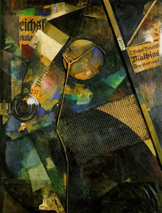Kurt Schwitters Framed Canvas Print: A Definitive Guide to Merz Art in Your Home - MERZ PICTURE 25A THE STAR PICTURE 1920 by Kurt Schwitters