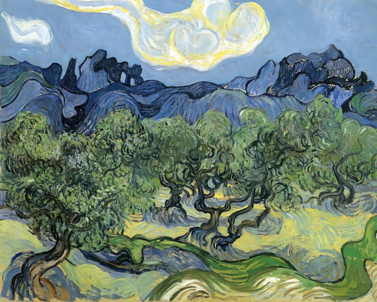 LEGO Starry Starry Night: A Modern Tribute to Van Gogh's Masterpiece - The Alpilles with Olive Trees in the Foreground by Vincent van Gogh