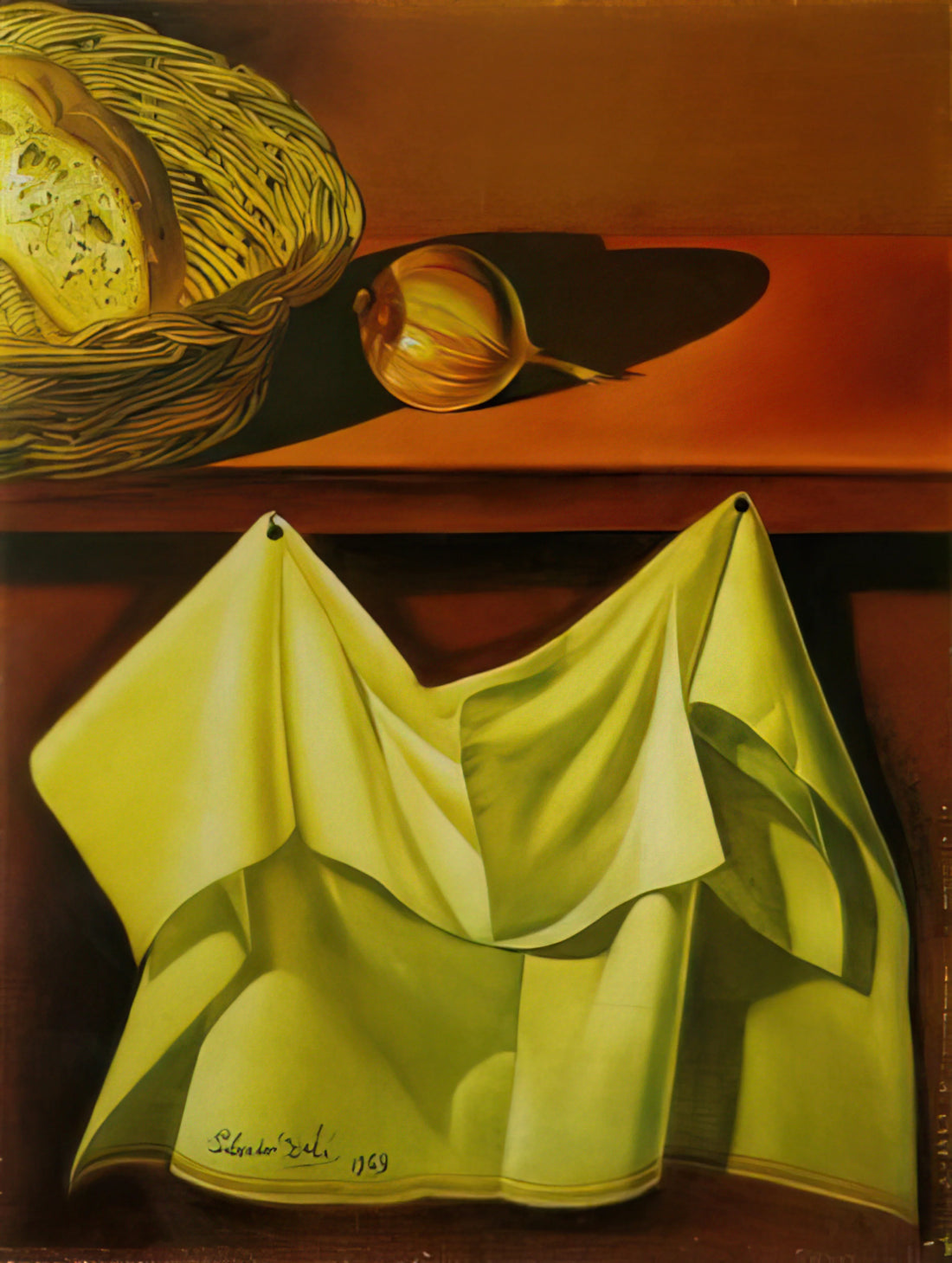 Lady Godiva by Salvador Dalí: A Surrealist Reimagining of a Medieval Legend - UNTITLED STILL LIFE WITH WHITE CLOTH by Salvador Dali