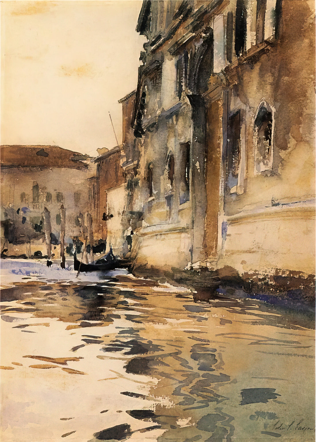 Lady Helen Vincent: John Singer Sargent's Portrait of Gilded Age Elegance - Venetian Canal, Palazzo Corner by John Singer Sargent
