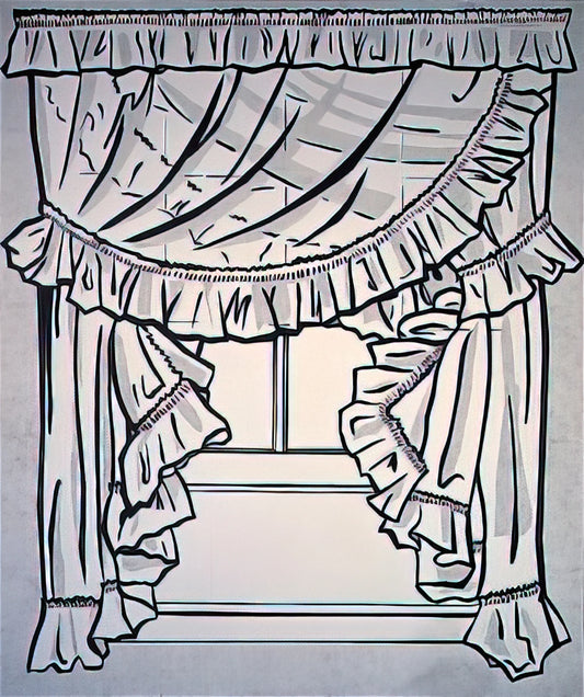 Large Roy Lichtenstein Prints: A Collector's Guide to Pop Art Scale and Impact - CURTAINS 1962 by Roy Lichtenstein