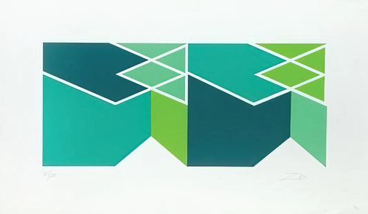 Larry Zox Prints: A Collector's Guide to the Geometric Abstraction Pioneer - Green Composition - 1980 by Larry Zox