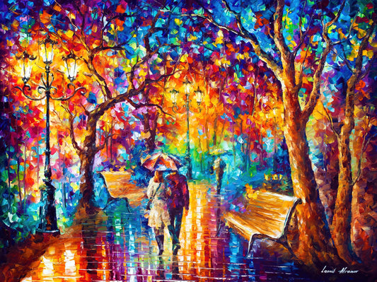 Leonid Afremov Winter Paintings: A Vibrant Symphony of Light and Color - Leonid Afremov by Leonid Afremov