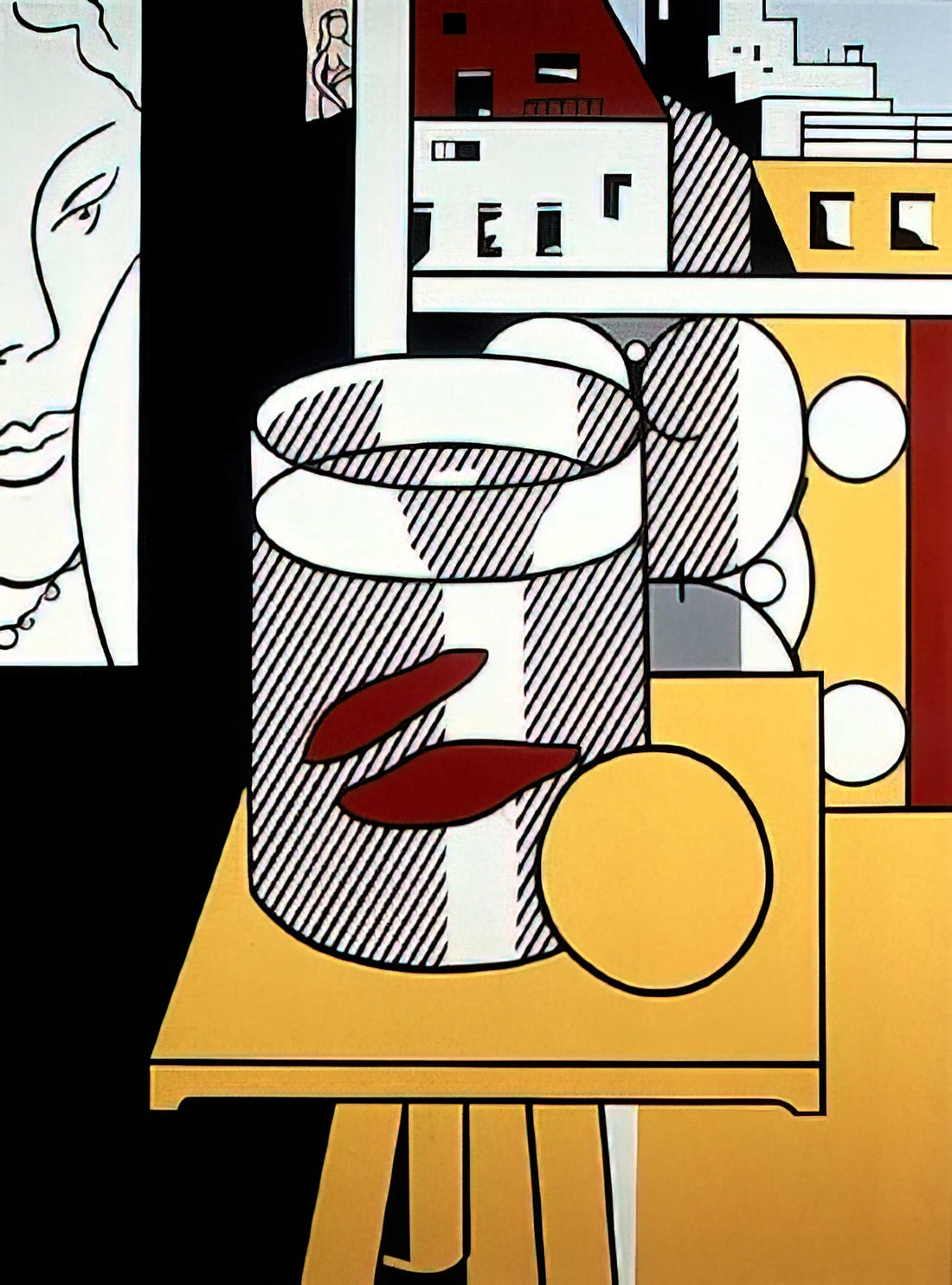 Little Big Painting: Roy Lichtenstein's Monumental Commentary on Scale and Pop Art - STILL LIFE WITH GOLDFISH 1974 by Roy Lichtenstein