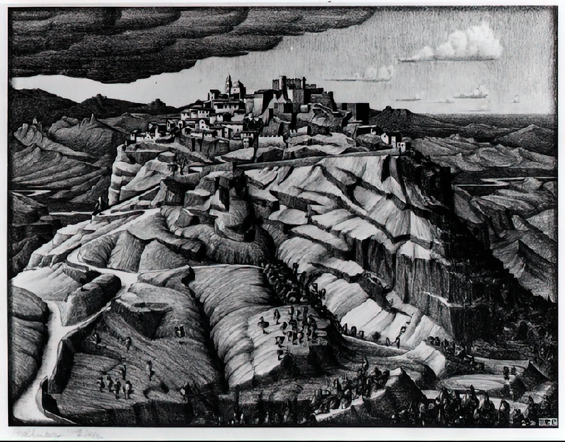 M.C. Escher Art: Exploring the Mind-Bending World of Mathematical Illusions and Graphic Mastery - SANTA SEVERINA CALABRIA FEBRUARY 1931 1931 by MC Escher