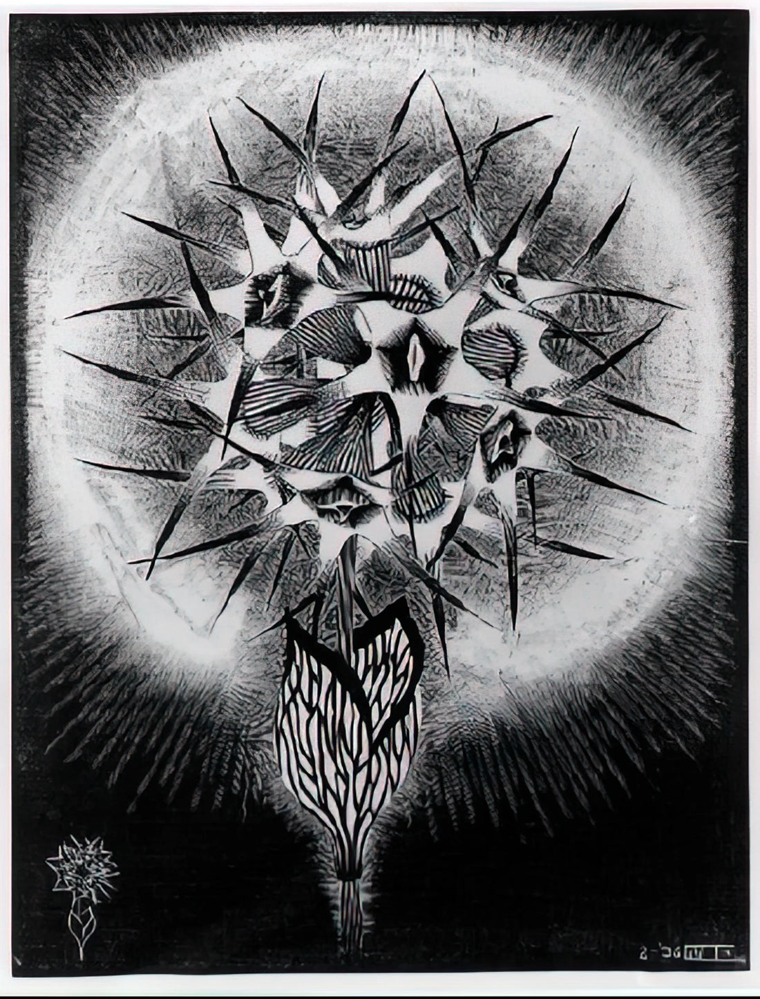 M.C. Escher Sculpture: Exploring the Tangible Paradoxes of a Graphic Master - PRICKLY FLOWER by MC Escher