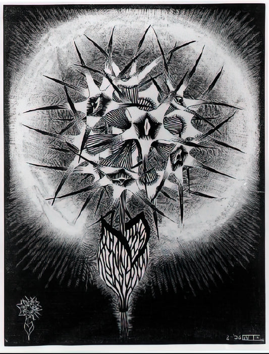 M.C. Escher Sculpture: Exploring the Tangible Paradoxes of a Graphic Master - PRICKLY FLOWER by MC Escher