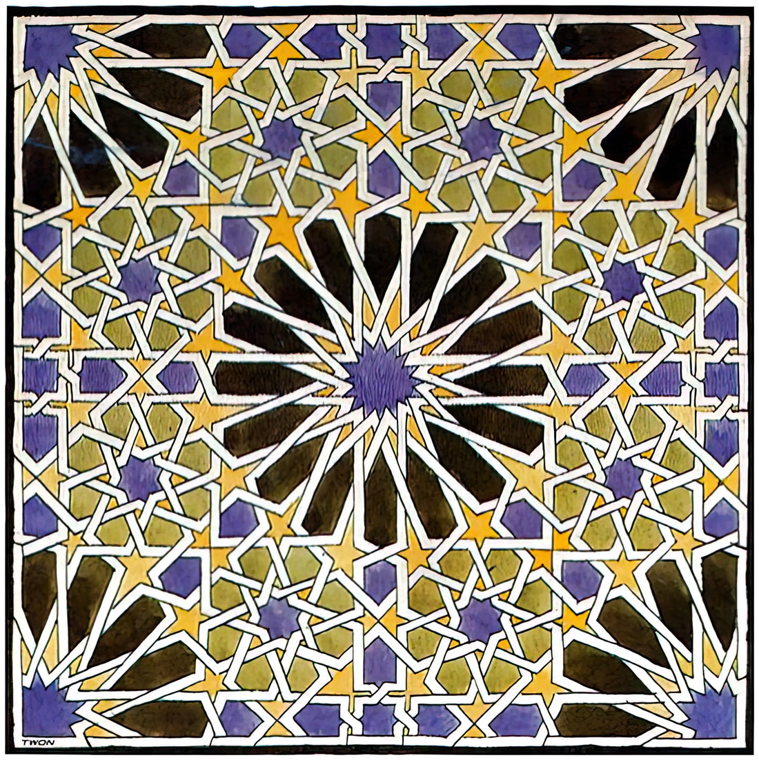 M.C. Escher Tickets: A Guide to Experiencing the Master of Impossible Worlds - MURAL MOSAIC IN THE ALHAMBRA by MC Escher