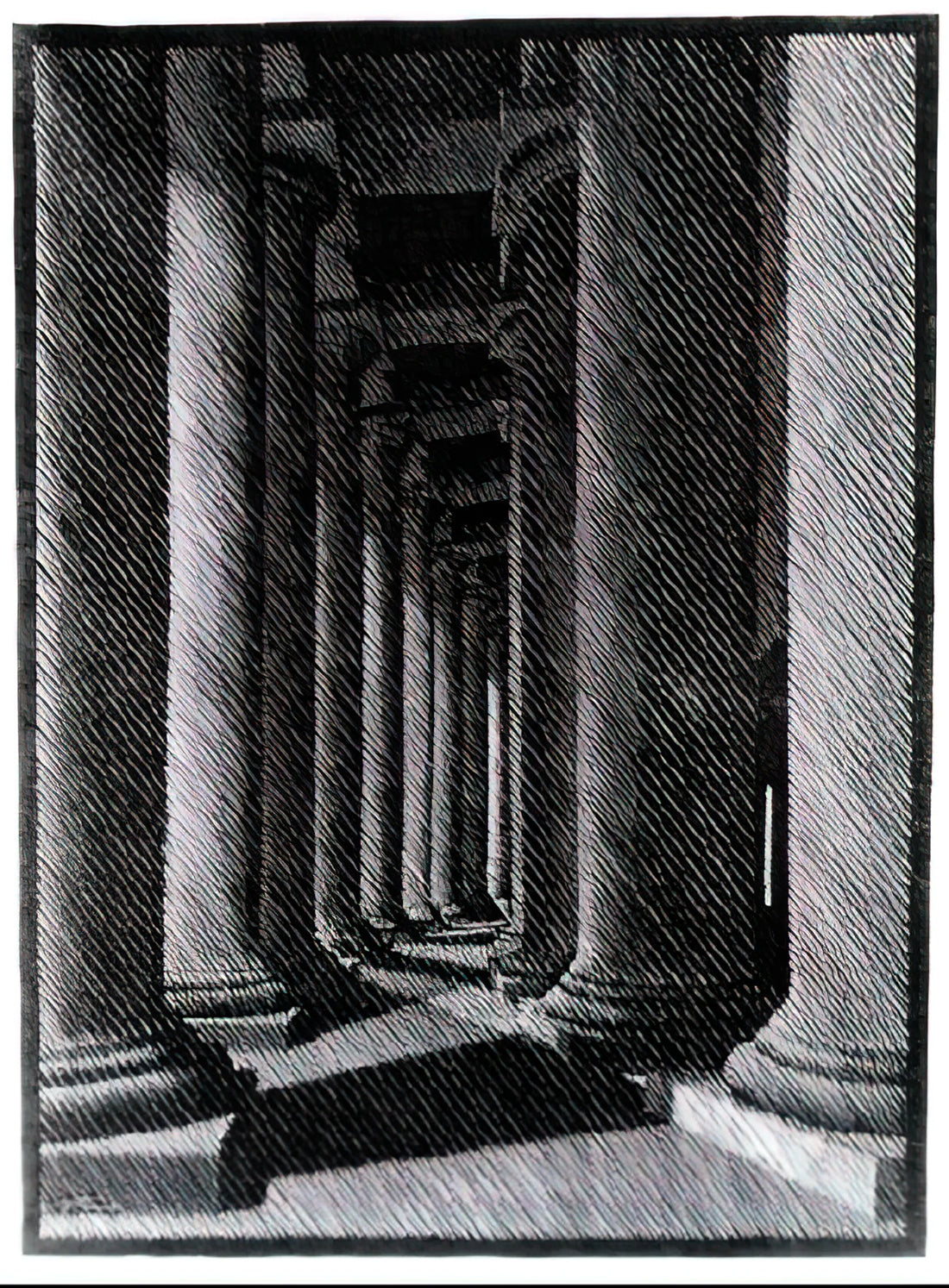 M.C. Escher: The Master of Mathematical Art and Optical Illusions - NOCTURNAL ROME COLONADE OF ST PETER S by MC Escher