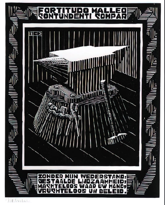 MC Contemporary: How Maurits Cornelis Escher's Legacy Shapes Modern Art and Design - EMBLEMATA ANVIL by MC Escher