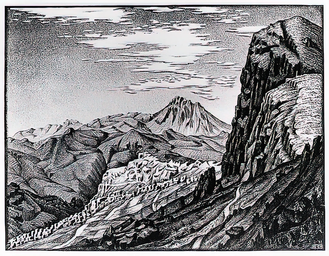 MC Escher Reptiles: The Master of Tessellation and Impossible Worlds - CALTAVUTURO IN THE MADONIE MOUNTAINS SICILY by MC Escher