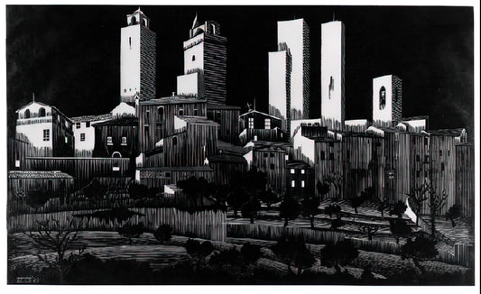 MC Escher Work: The Mathematical Poetry of Impossible Realities - SAN GIMIGNANO by MC Escher