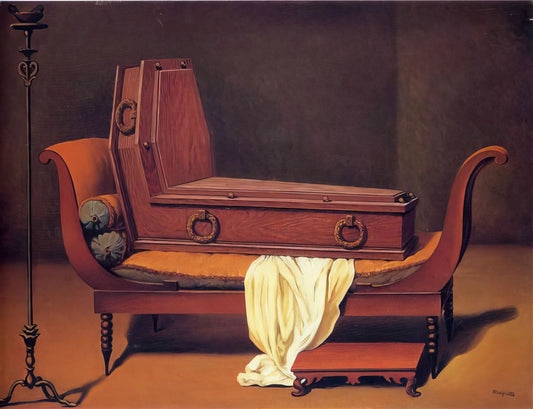 Magritte's Empire of Light Print: Decoding the Surrealist Masterpiece - PERSPECTIVE MADAME RECAMIER BY DAVID 1949 by Rene Magritte