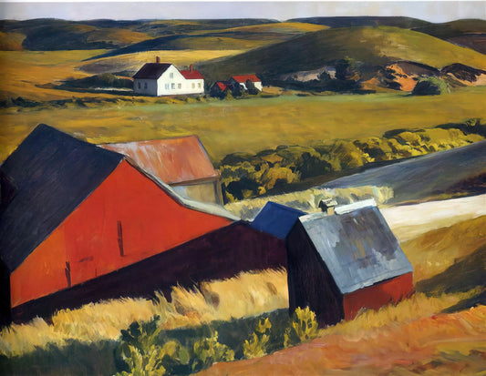Manhattan Bridge Loop Hopper: Decoding Edward Hopper's Urban Masterpiece - Cobbs Barns and Distant Houses by Edward Hopper
