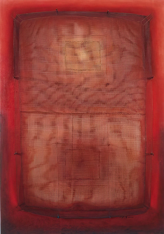 Manuel Rivera: The Spanish Master of Abstract Spatialism and Metallic Labyrinths - Espejo del sol - 1966 by Manuel Rivera
