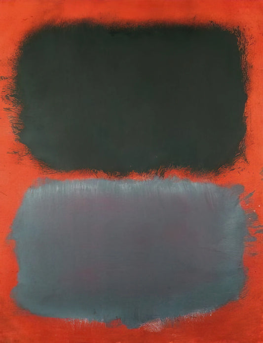 Mark Rothko Painting Yellow and Blue: An Exploration of Color Field Transcendence - Untitled Gray, Gray on Red - 1968 by Mark Rothko