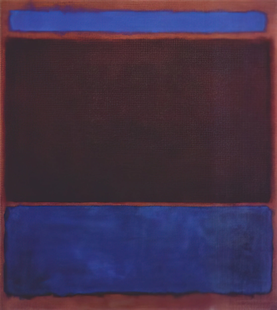 Mark Rothko Works on Paper: The Intimate Side of a Color Field Master - No. 3 Bright Blue, Brown, Dark Blue on Wine - 1962 by Mark Rothko