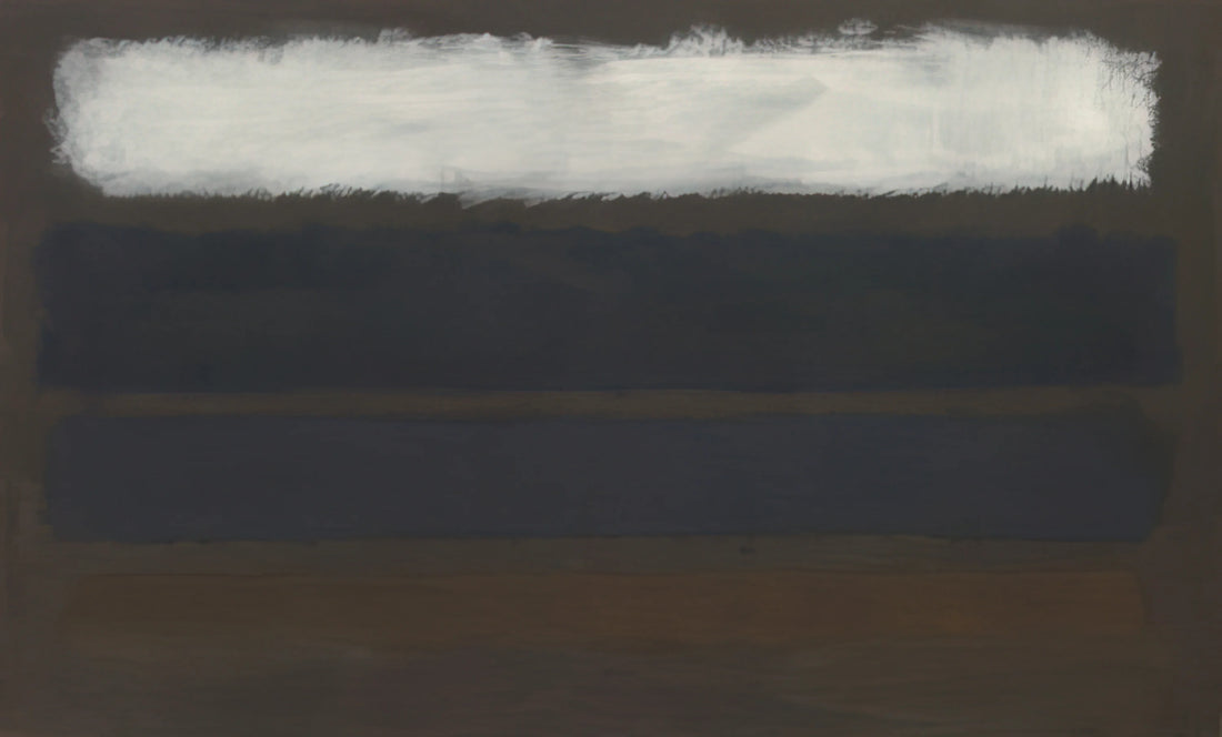 Mark Rothko: Unveiling the Emotional Power of 'Untitled (Yellow and Blue)' - No. 14 Horizontals, White over Darks - 1961 by Mark Rothko