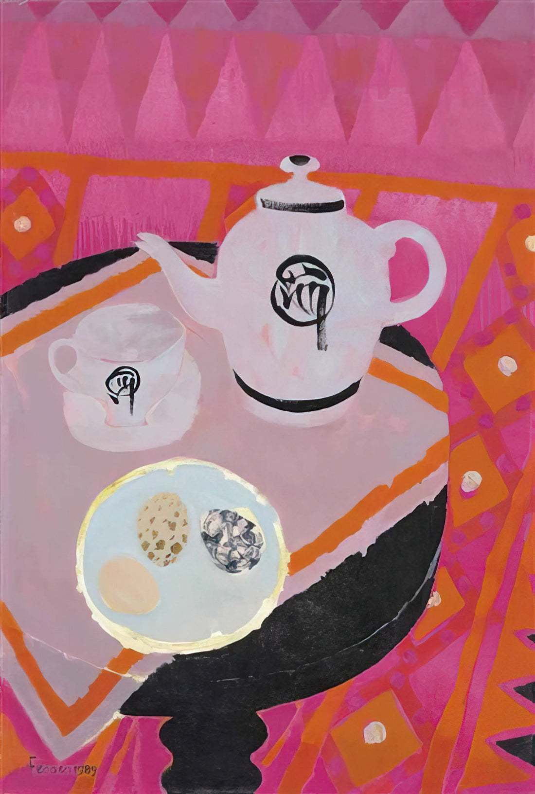 Mary Fedden Art: The Joyful Still Life Master of Modern British Painting - Chinese Teapot - 1989 by Mary Fedden