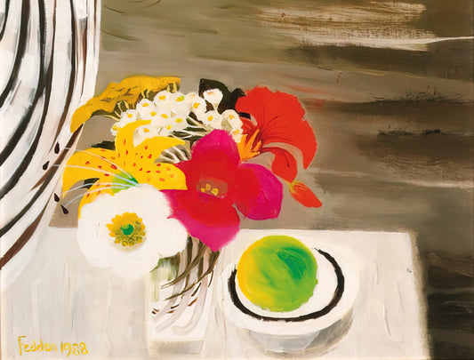 Mary Fedden RA: The Joyful Modernism of Britain's Beloved Still Life Painter - Still Life with Fruit and Flowers - 1988 by Mary Fedden