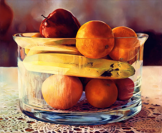 Mary Pratt Canvas: Illuminating the Intimate in Canadian Art - Bowl’d Banana - 1981 by Mary Pratt