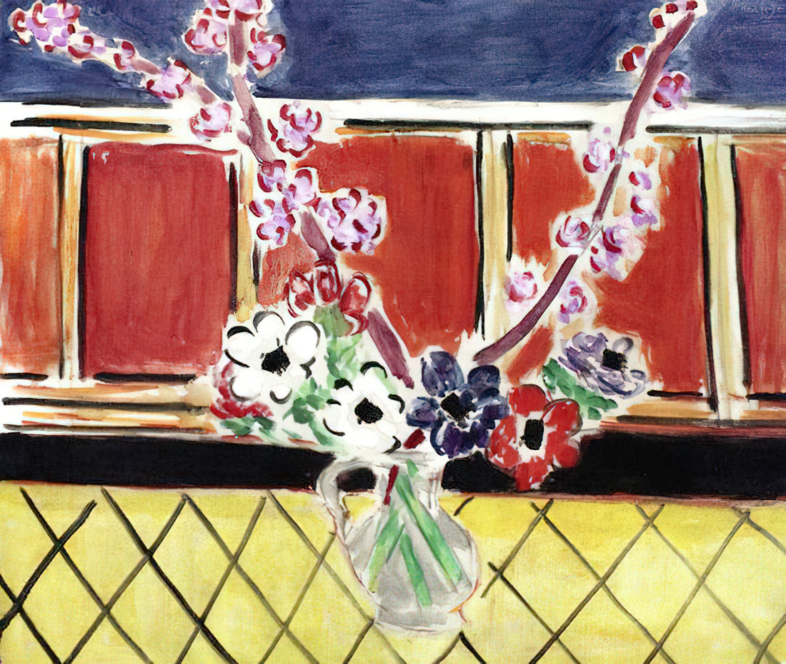 Matisse Green: The Revolutionary Color That Defined Modern Art - ANEMONES AND PEACH BLOSSOMS 1944 by Henri Matisse