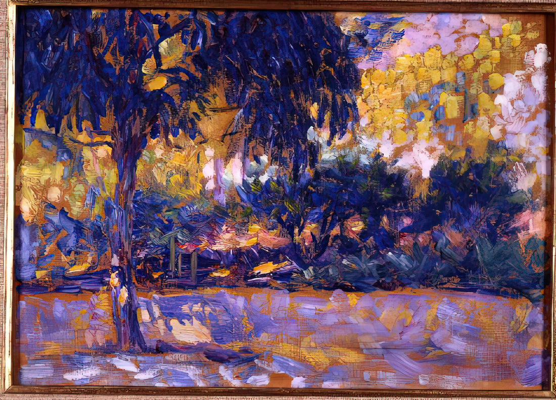 Matisse Nude Poster: The Artistic Legacy of Henri Matisse's Figurative Works - LANDSCAPE WITH EUCALYPTUS TREES AND RIVER TREES IN FRONT OF A RIVER 1908 by Henri Matisse