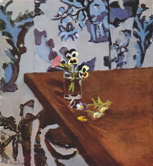 Matisse Paintings Framed: A Curator's Guide to Displaying Modernist Masterpieces - PANSIES ON A TABLE 1919 by Henri Matisse