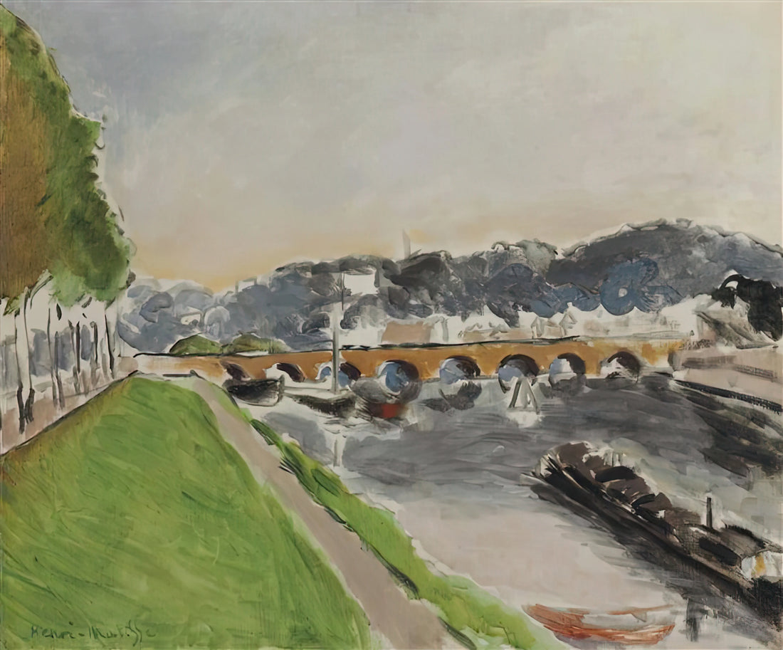 Matisse Poster 40x50: A Curator's Guide to Selecting and Displaying His Iconic Art Prints - LE PONT DE SEVRES AU CHALAND 1917 by Henri Matisse
