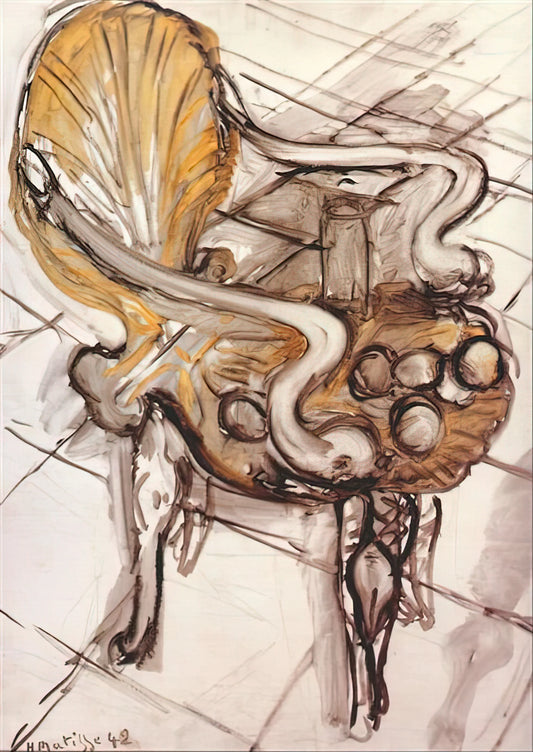 Matisse The Red Studio 1911: A Revolutionary Masterpiece of Color and Space - VENETIAN ARMCHAIR WITH FRUITS 1942 by Henri Matisse