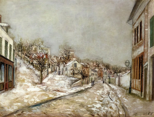 Maurice Utrillo Canvas: A Guide to the Artist's Iconic Parisian Streetscapes - VIEW OF PONTOISE by Maurice Utrillo