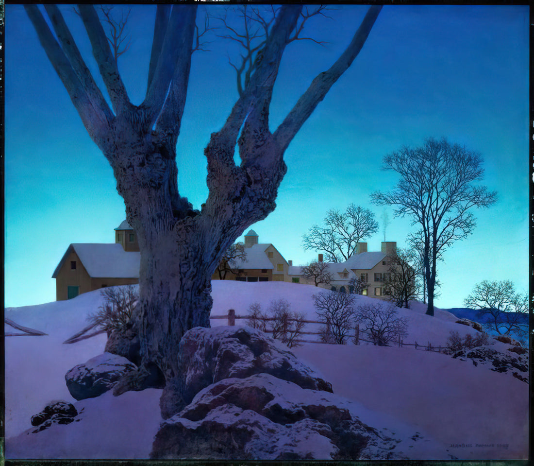 Maxfield Parrish Prints: The Timeless Allure of America's Golden Age Illustrator - Hill Top Farm, Winter by Maxfield Parrish